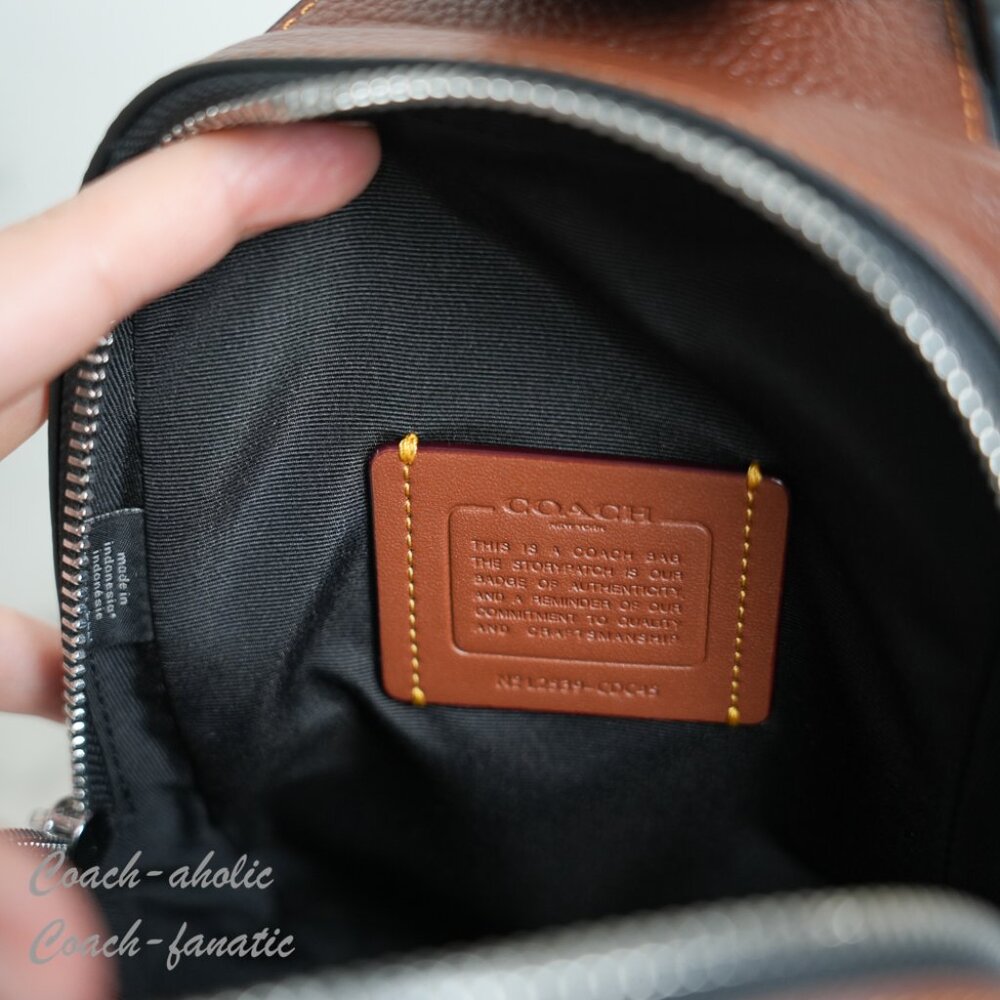Coach CDC45 Racer Sling Pack In Signature Leather Vintage Brown NWT - Picture 11 of 14